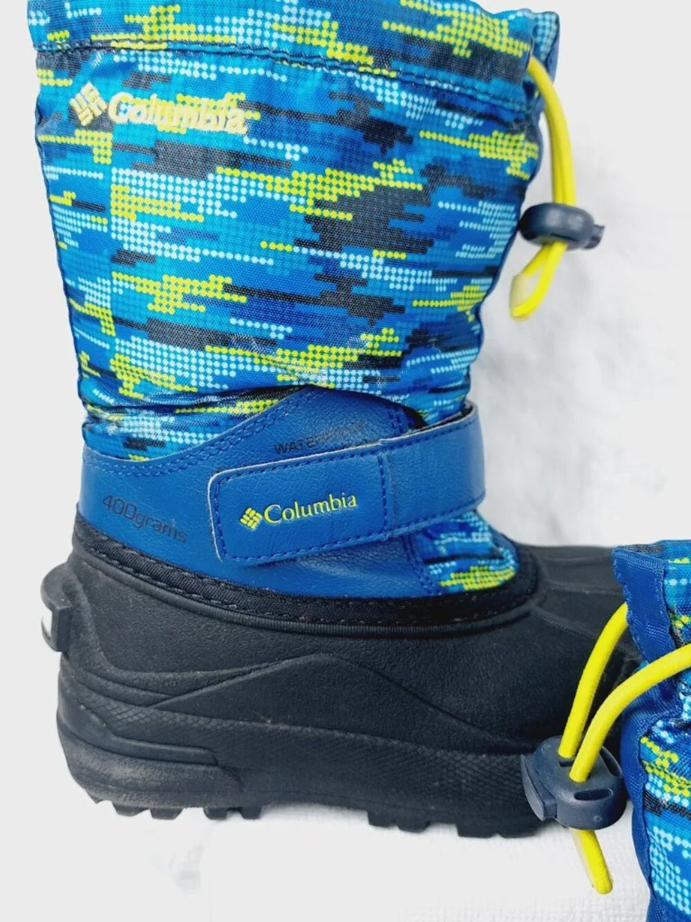Columbia Boy's Royal Zour Powderbug Forty Print Waterproof Snow Boots Size 11
